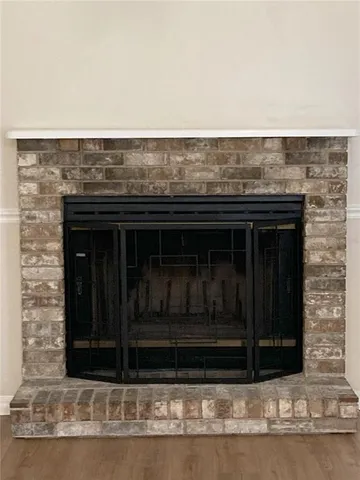 a fireplace with a sink