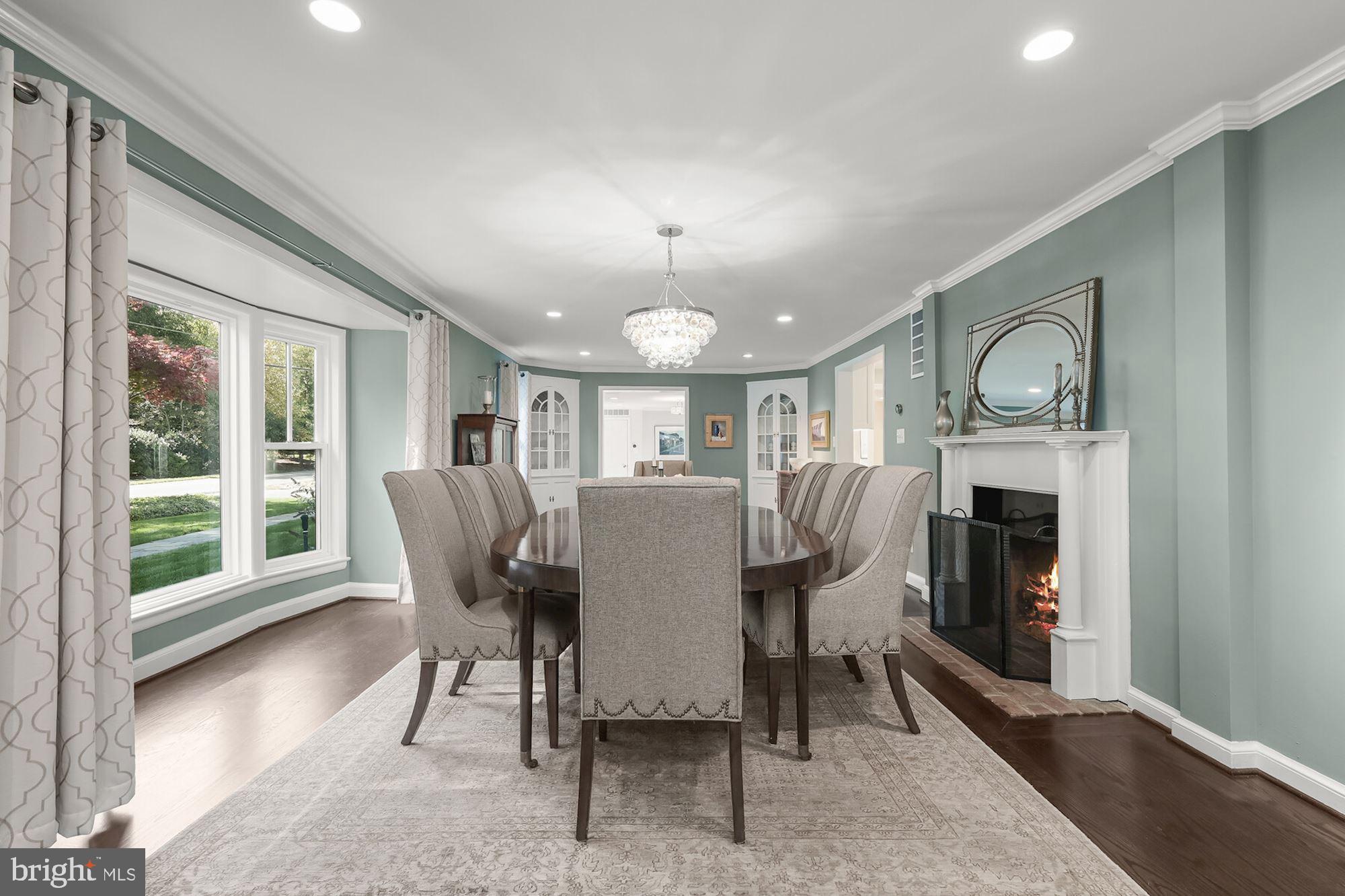 9300 Burning Tree Road Bethesda, MD 20817 - Photo 4 of 45 Dining Room w/ Fireplace