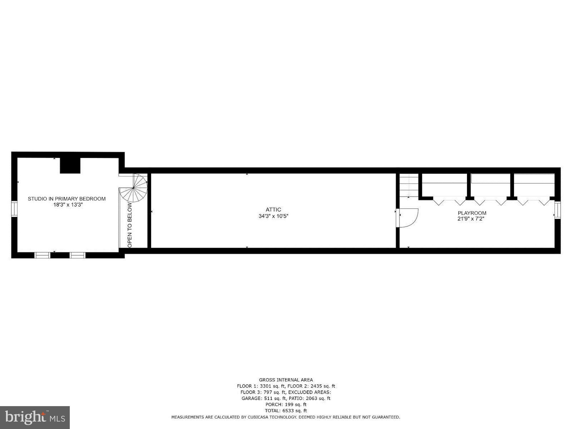 9300 Burning Tree Road Bethesda, MD 20817 - Photo 45 of 45 Attic Floor Plan