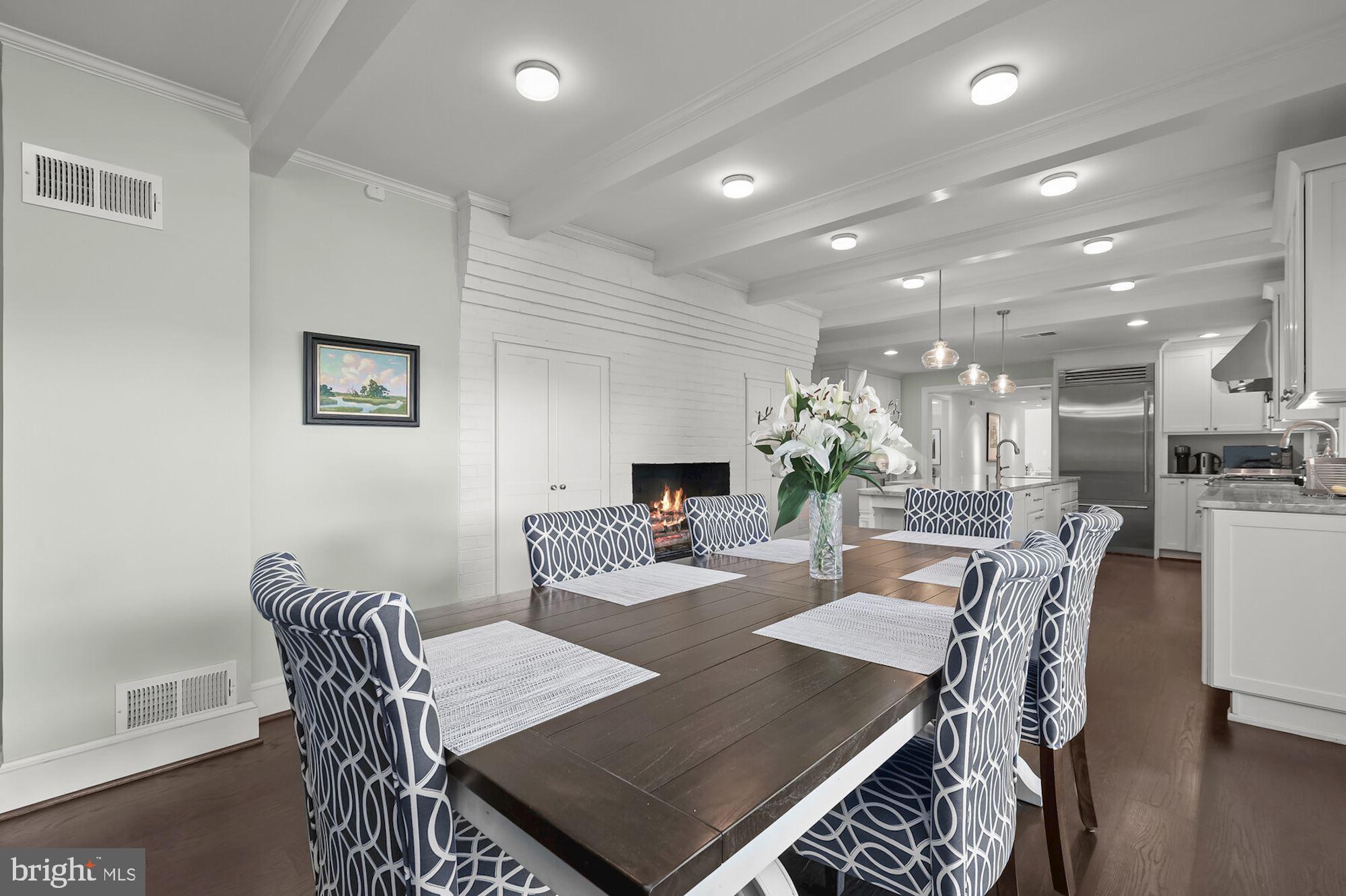 9300 Burning Tree Road Bethesda, MD 20817 - Photo 9 of 45 Breakfast Area w/ Fireplace