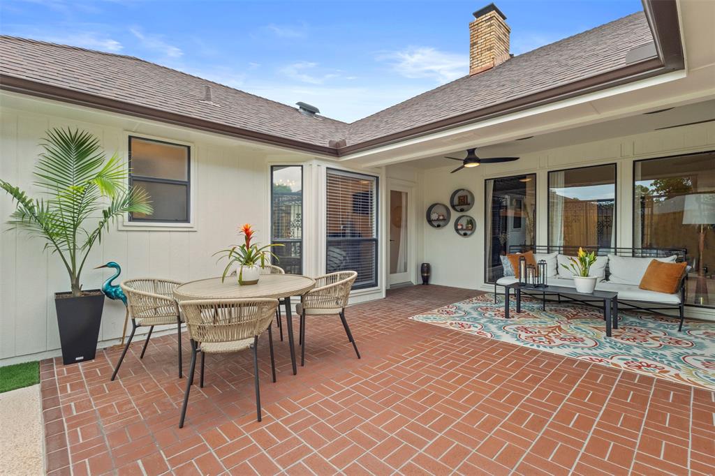 a outdoor space with furniture