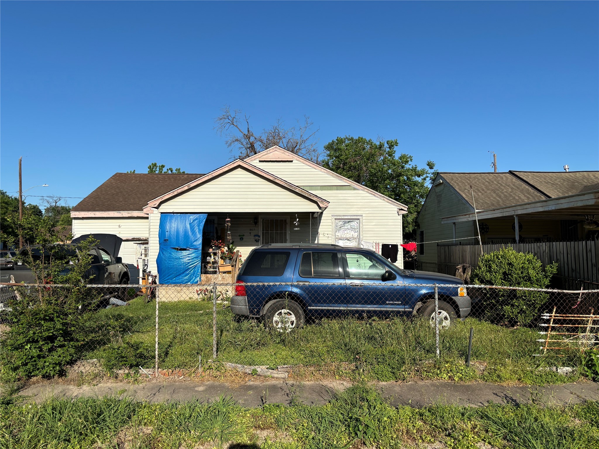 Front of house. Corner Lot