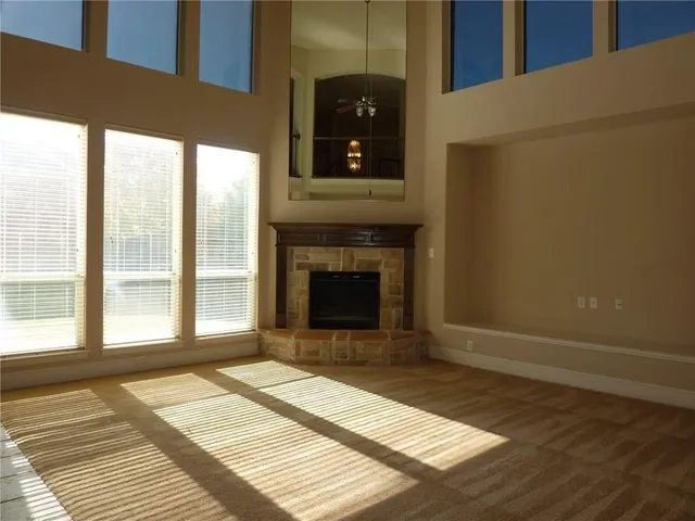 a view of a livingroom with a fireplace