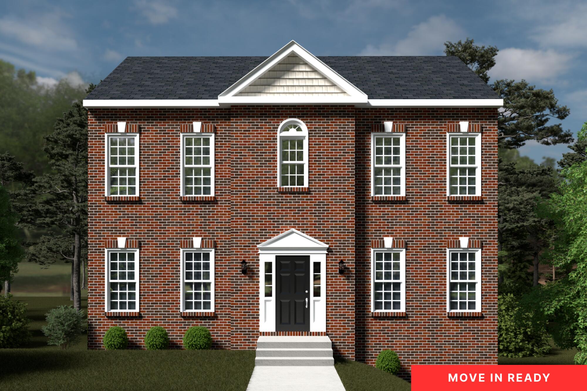 a front view of a house