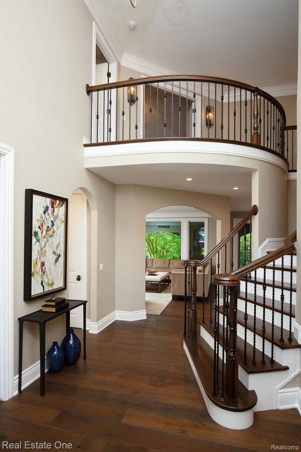 Wrought Iron Staircase with Solid Wood Treads