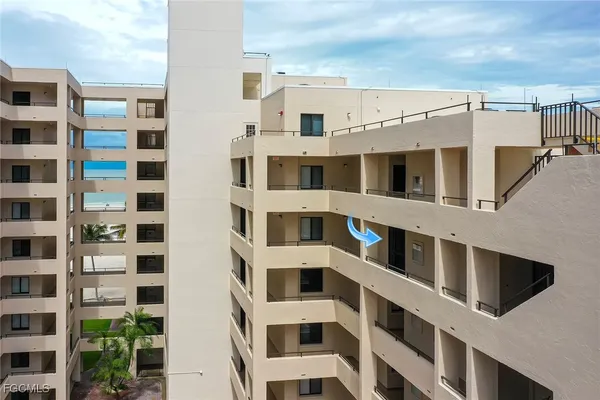 a city view with tall buildings