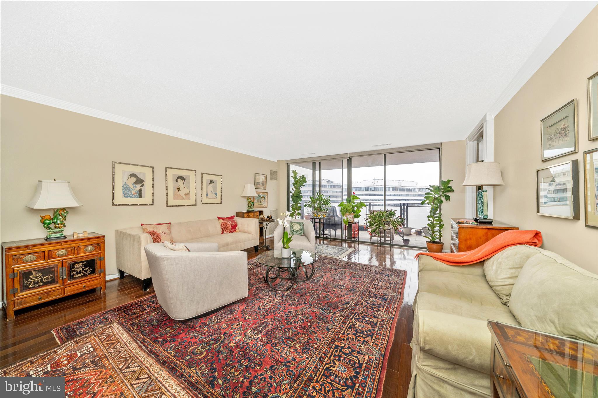 800 25th Street Northwest, Unit 1003 Washington, DC 20037 - Photo 7 of 28 Living room - balcony view.