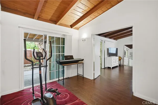 a view of entryway with wooden floor