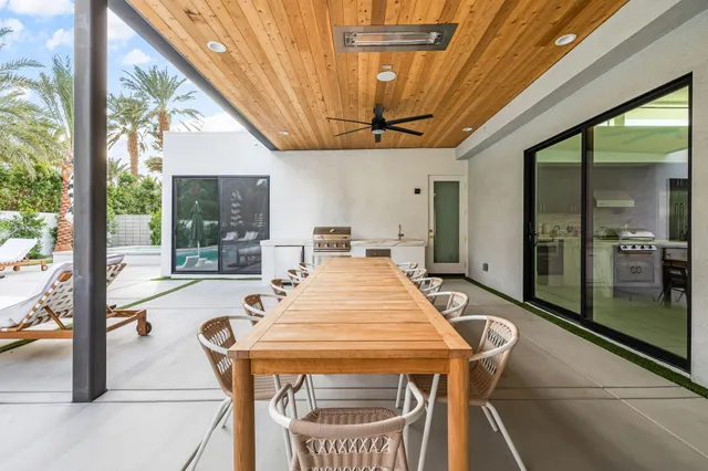 a outdoor space with furniture