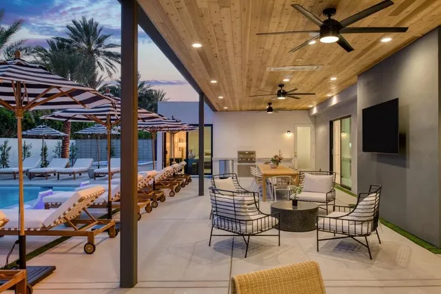 a living room with furniture