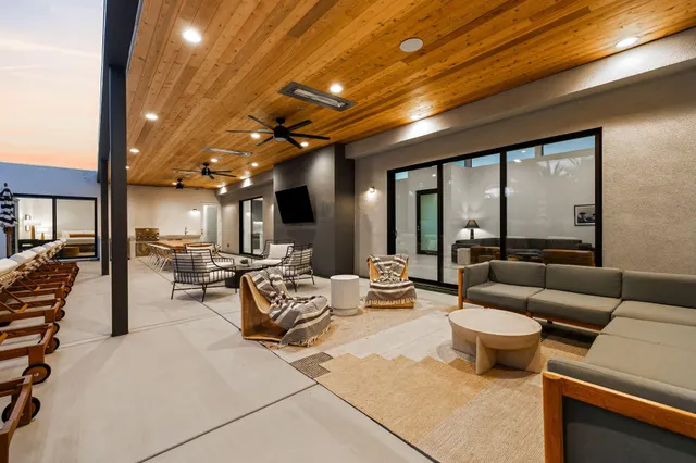 a view of a volley ball court