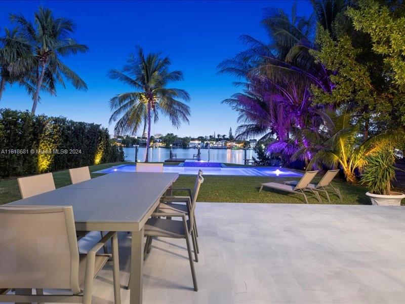 900 88th Street Surfside, FL 33154 - Photo 11 of 60 a view of backyard with swimming pool and outdoor seating