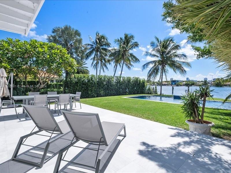 900 88th Street Surfside, FL 33154 - Photo 27 of 60 a view of a sitting area with chairs and table in the patio