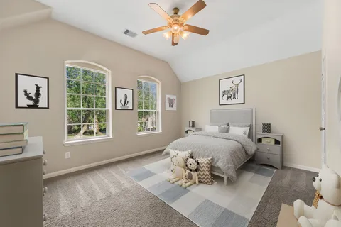 a bathroom with a granite countertop sink toilet mirror and shower