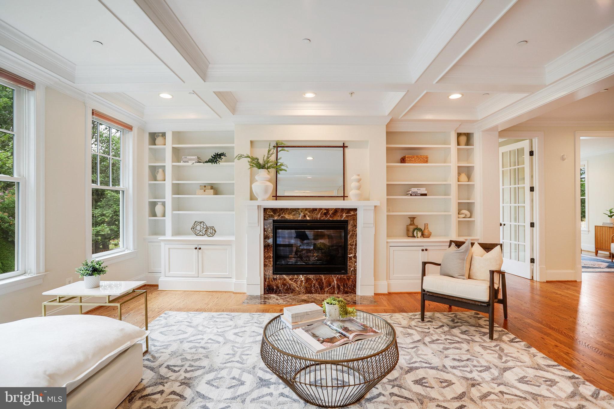 6108 Landon Lane Bethesda, MD 20817 - Photo 17 of 74 Great Room w/ Gas Fireplace and Built Ins