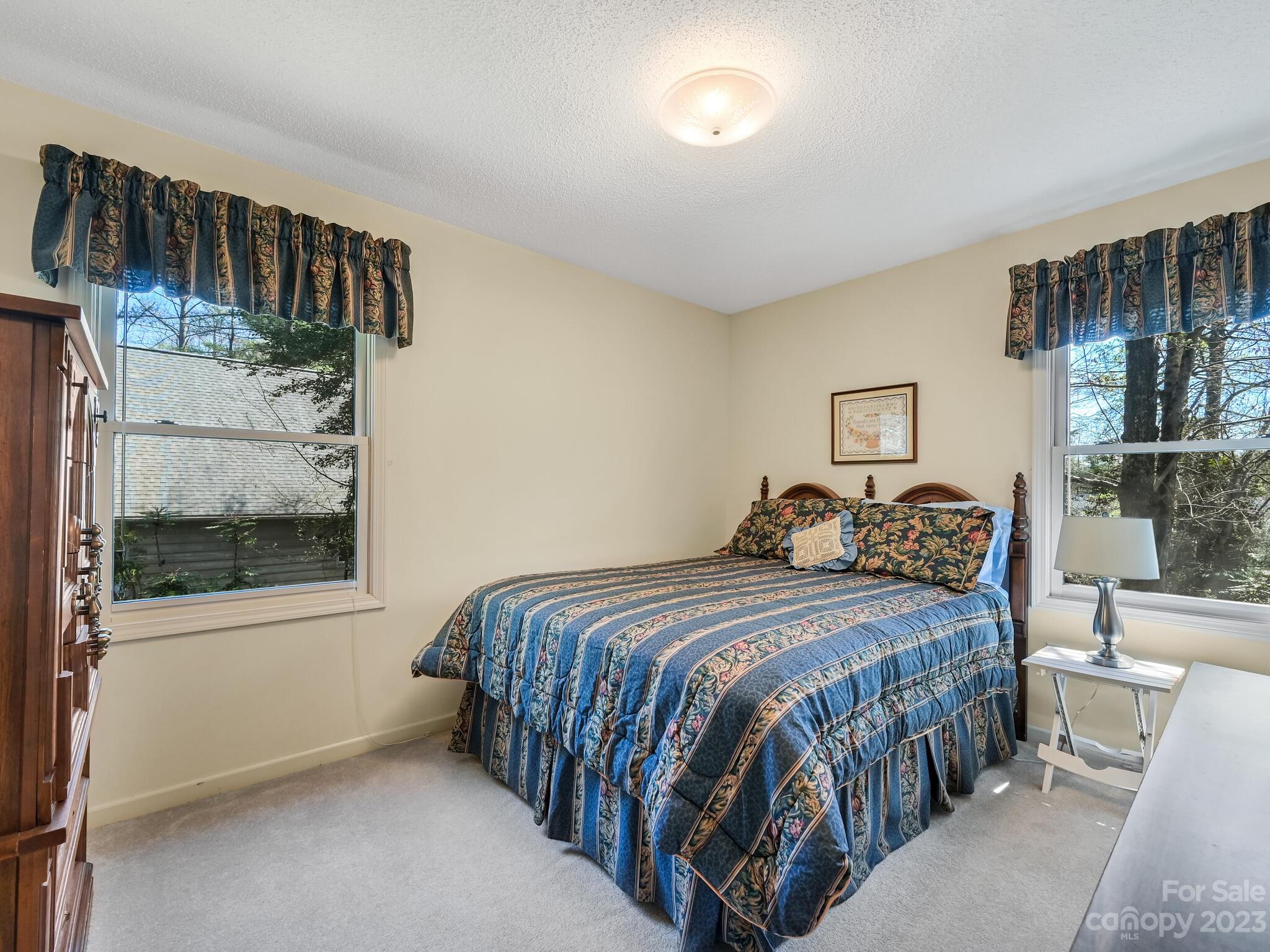15 Maple Road Arden, NC 28704 - Photo 17 of 33 a bedroom with a bed a mirror and windows