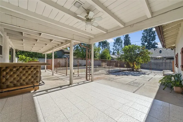 a outdoor space with balcony