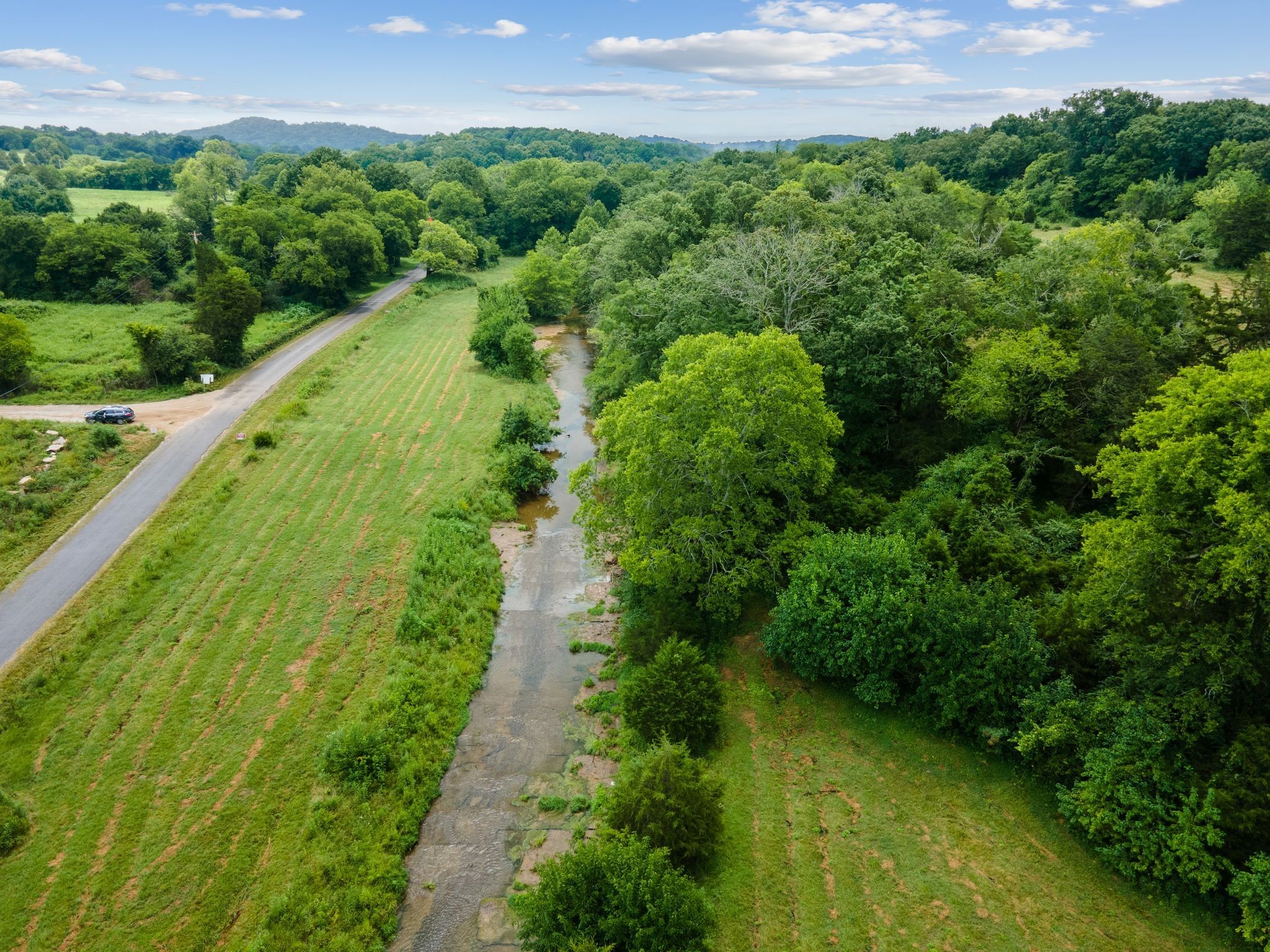 a view of a garden with a building in the background