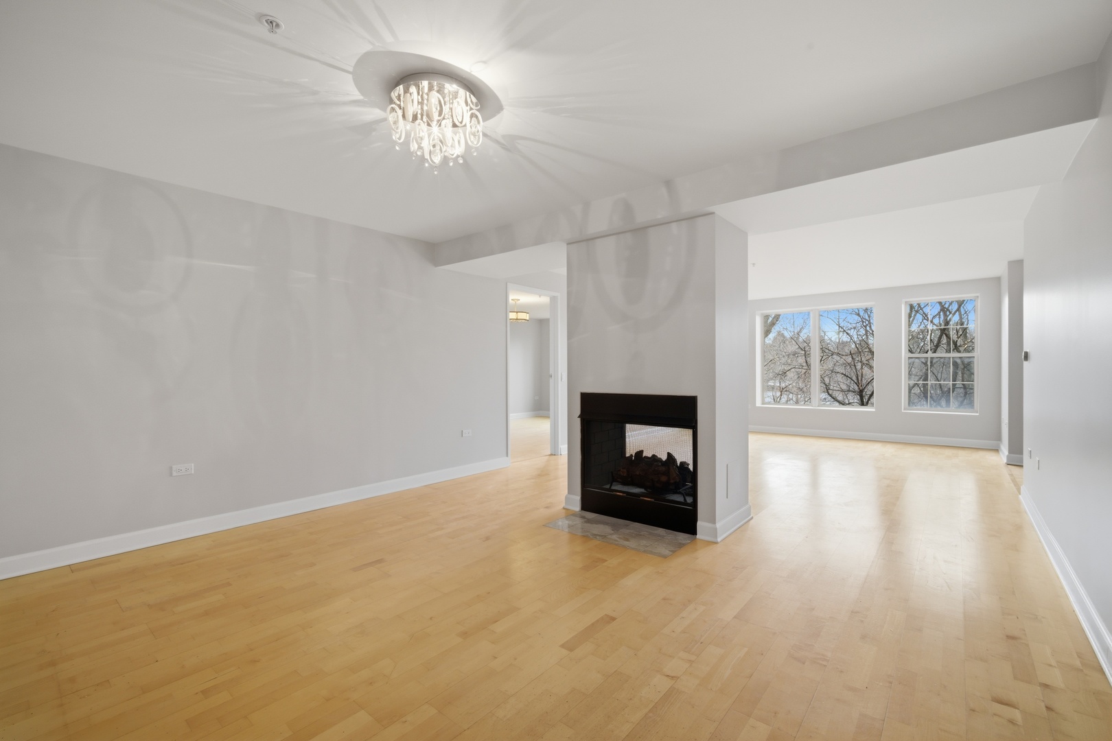1625 Glenview Road, Unit 207 Glenview, IL 60025 - Photo 3 of 16 an empty room with windows and fireplace