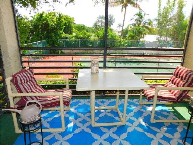 a outdoor view with a sitting space