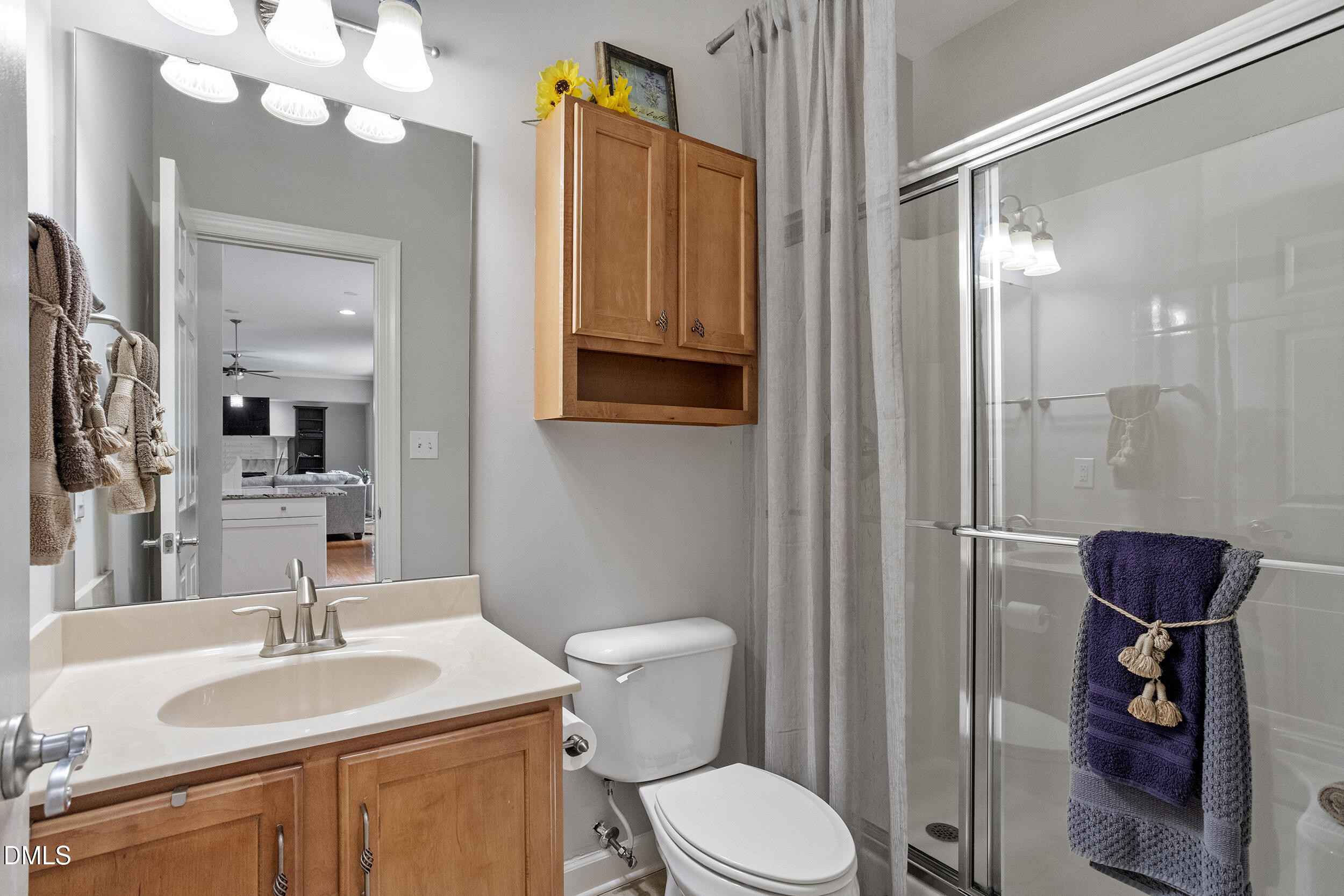 1019 Bianco Drive Raleigh, NC 27607 - Photo 15 of 29 a bathroom with a toilet a sink and mirror