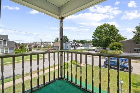 a view of city from a balcony
