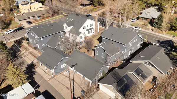 an aerial view of multiple house