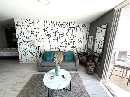 a living room with furniture