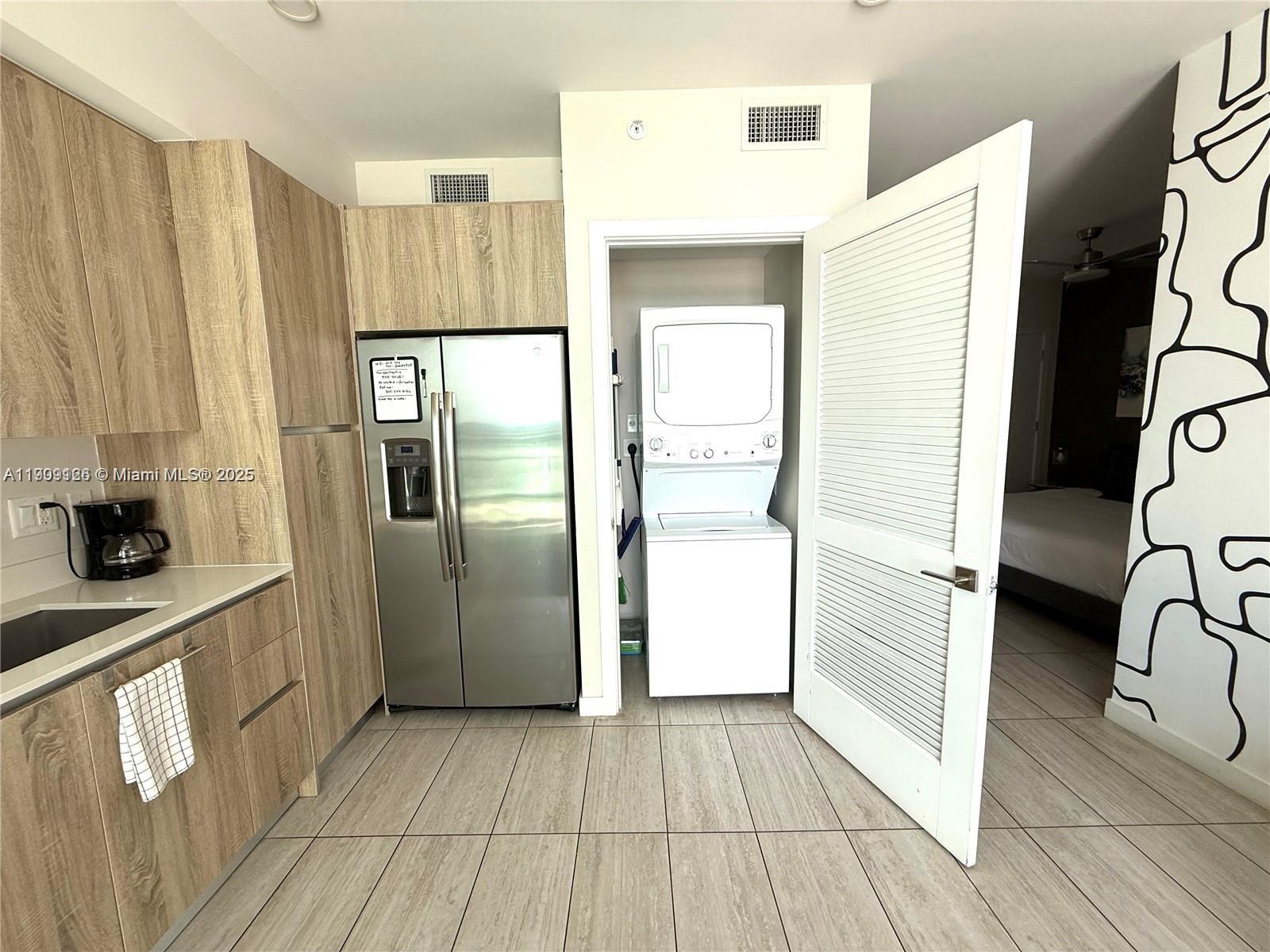 3900 Biscayne Boulevard, Unit N723 Miami, FL 33137 - Photo 10 of 30 a view of a kitchen with a refrigerator and a stove top oven