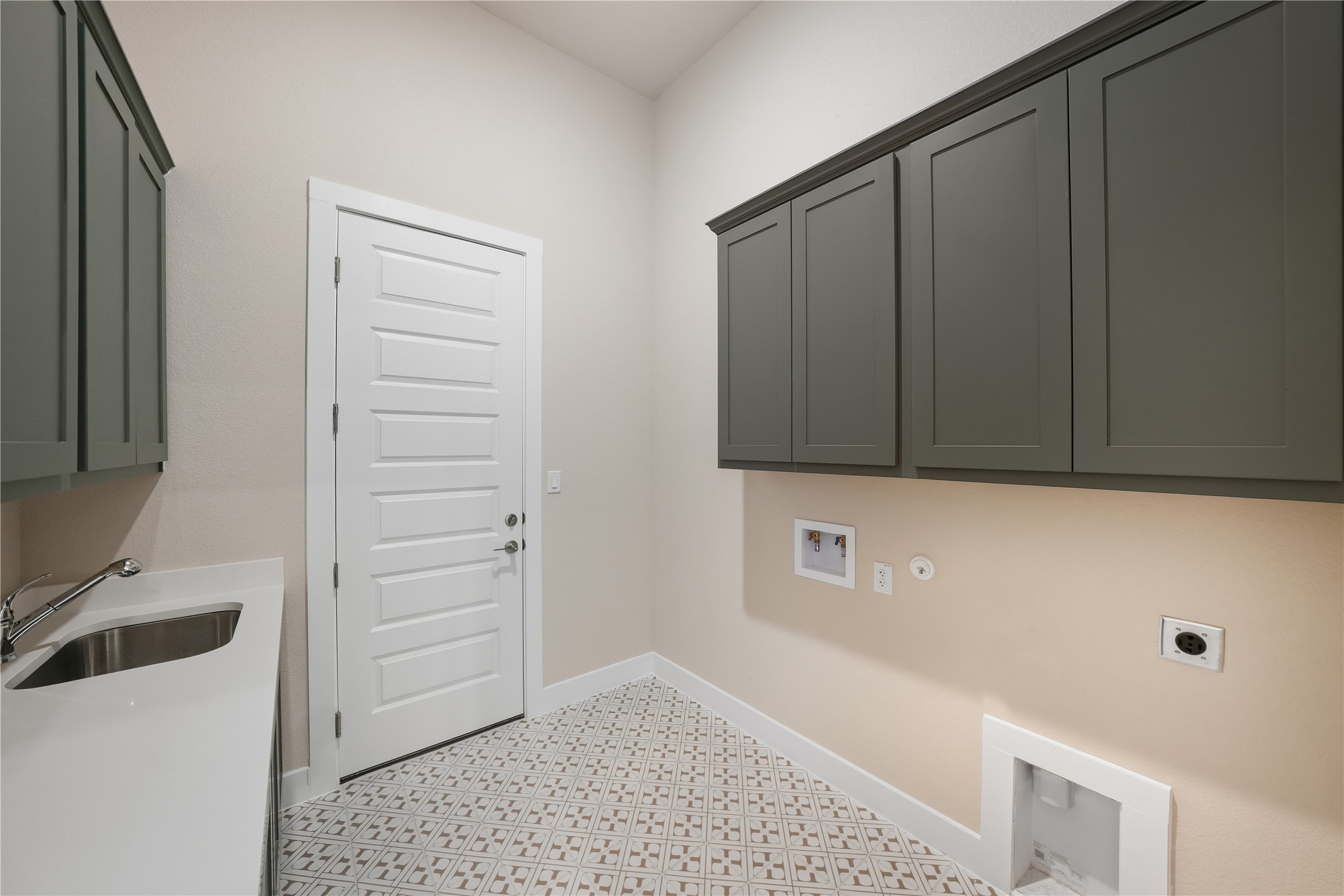 1209 Doelling Drive Georgetown, TX 78633 - Photo 26 of 31 Laundry area featuring cabinet space, hookup for an electric dryer, gas dryer hookup, washer hookup, and light floors