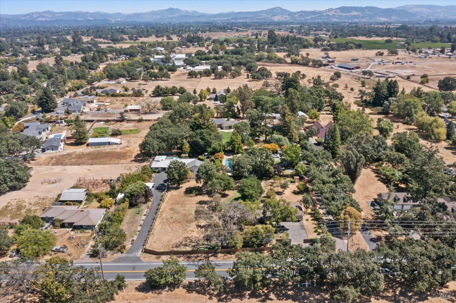 644 Piezzi Road Santa Rosa, CA 95401 - Photo 56 of 63 an aerial view of residential houses with outdoor space
