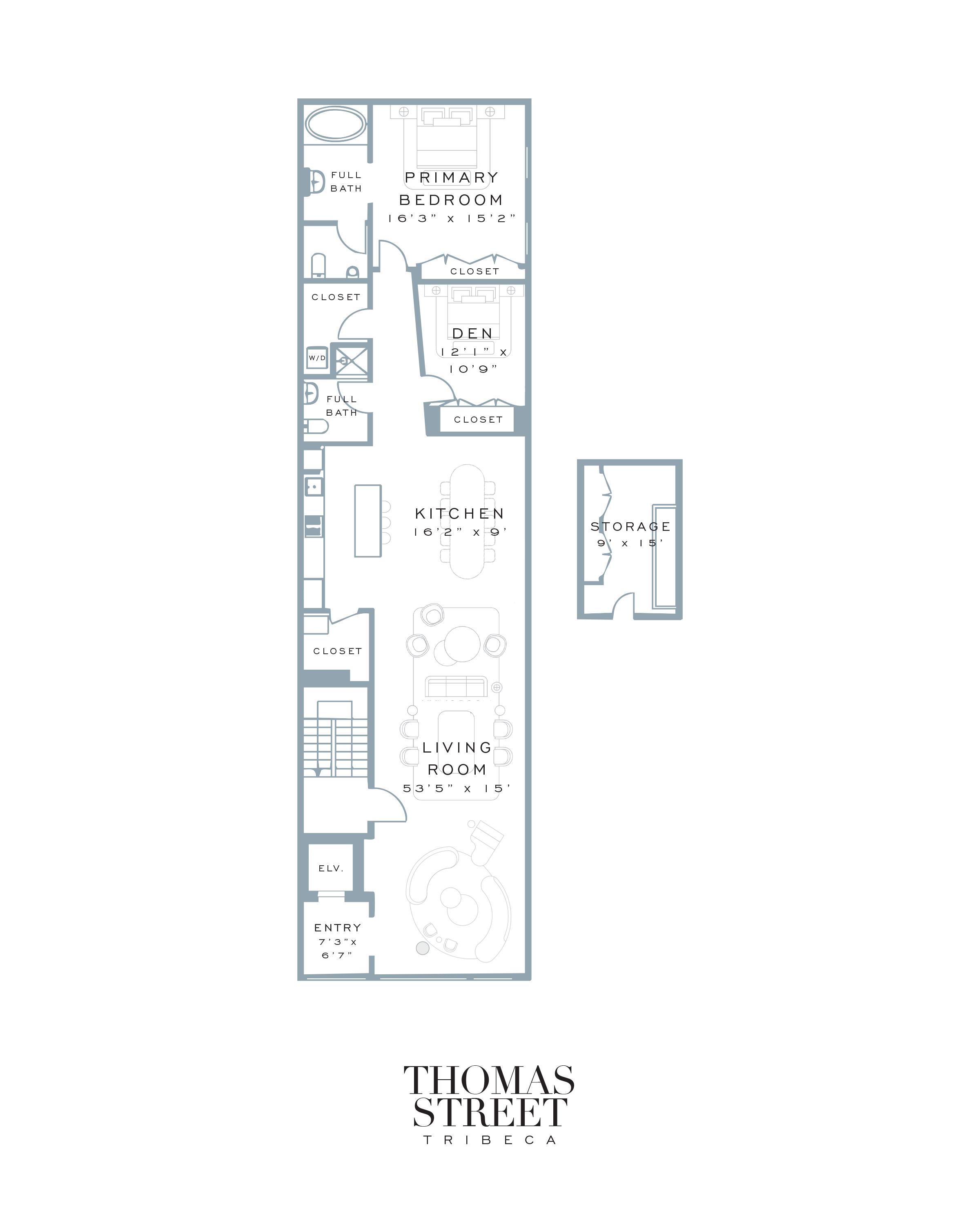 56 Thomas Street, Unit 4 Manhattan, NY 10013 - Photo 12 of 13 Sizes and dimensions are approx. actual may vary.
