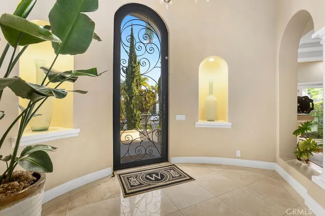 a living room with windows