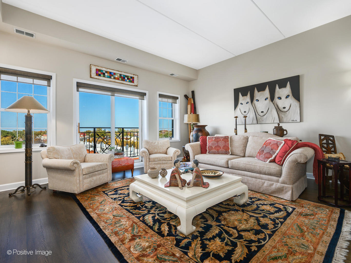 1909 West Diversey Parkway, Unit 501 Chicago, IL 60614 - Photo 6 of 21 a living room with furniture and a rug