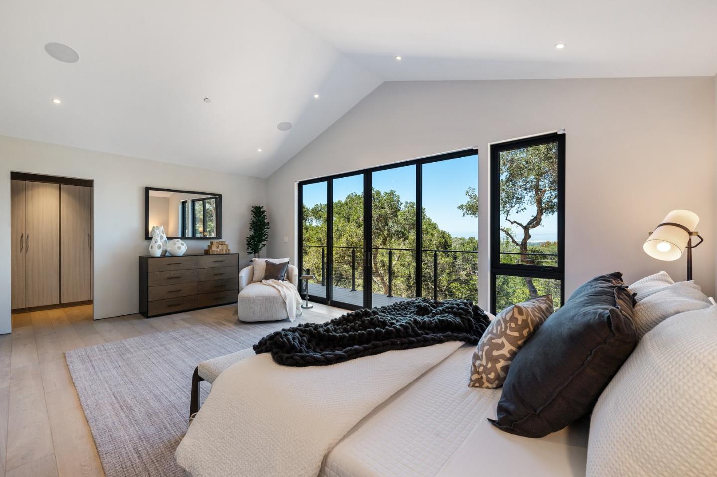 255 Hardwick Road Woodside, CA 94062 - Photo 40 of 90 a bedroom with a large bed and a large window