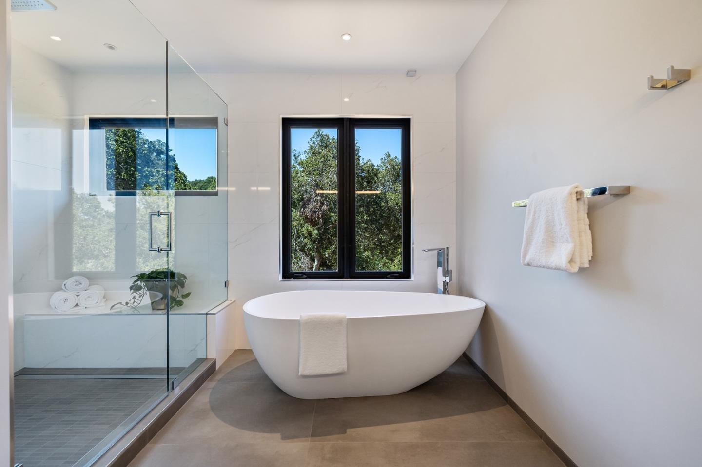 255 Hardwick Road Woodside, CA 94062 - Photo 46 of 90 a view of a bathtub in a bathroom