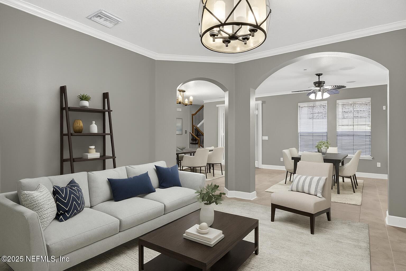 Modern Transitional Living and Dining Sp