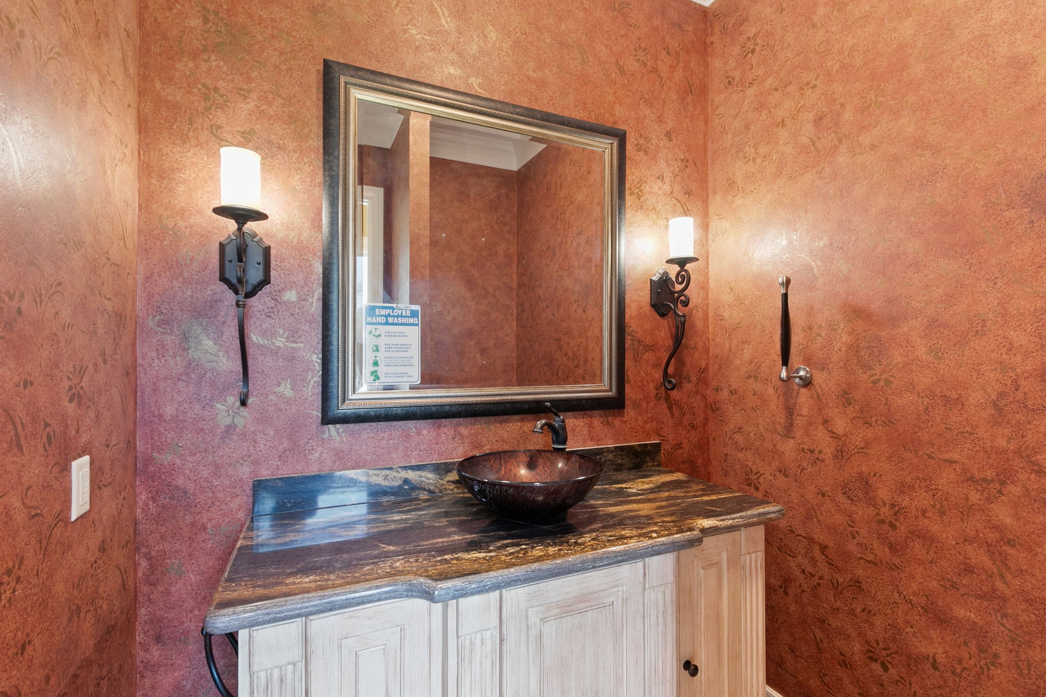 17018 Grant Road Cypress, TX 77429 - Photo 29 of 50 a bathroom with a granite countertop sink and a mirror