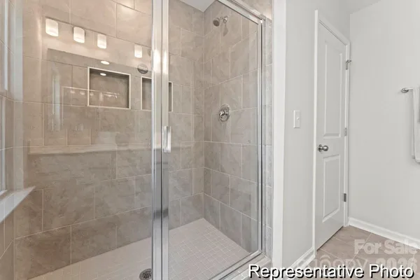 a bathroom with a shower