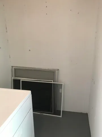 a view of backyard with potted plants