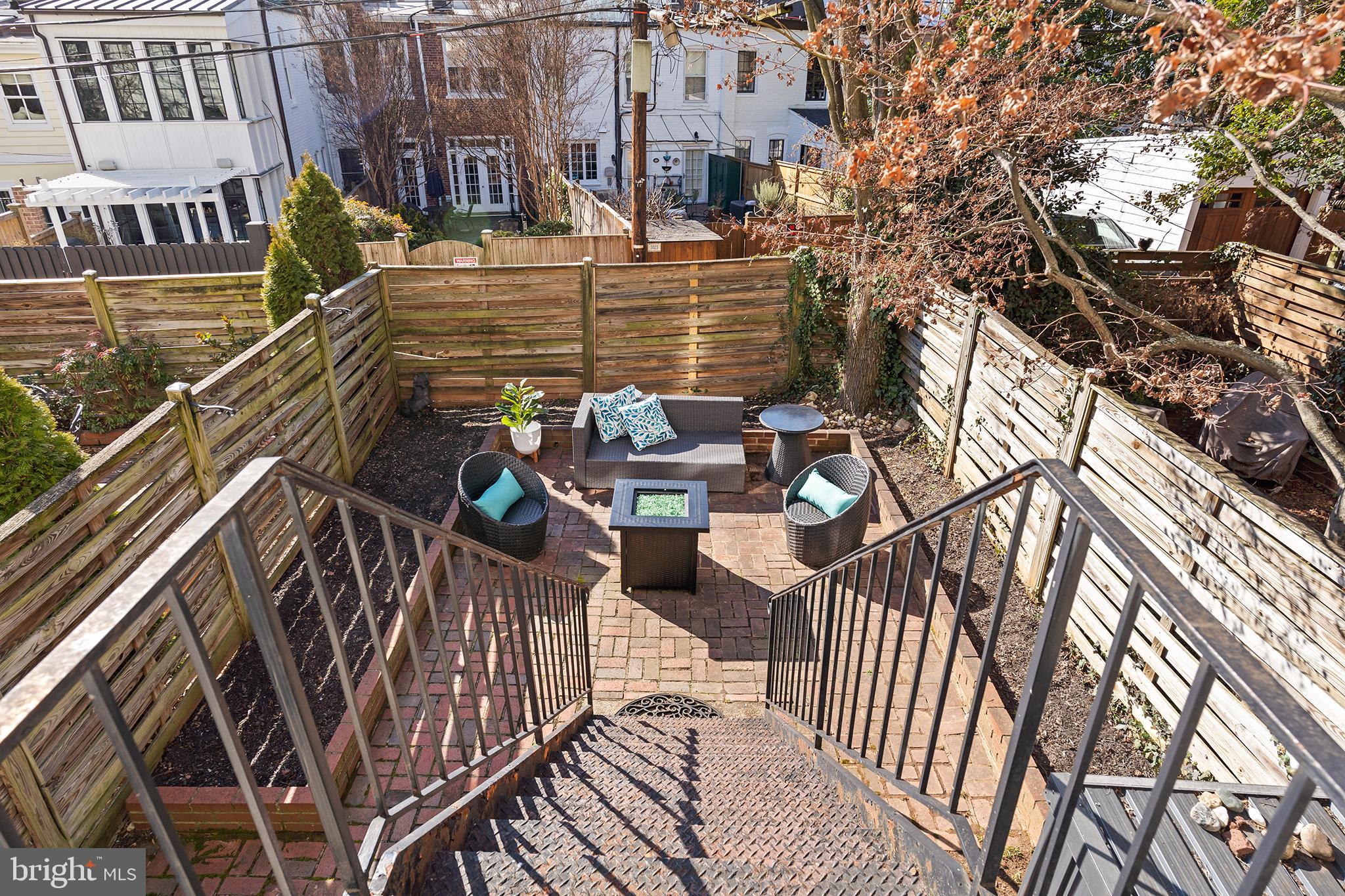 3022 R Street Northwest Washington, DC 20007 - Photo 24 of 39 Large fenced-in brick outdoor patio