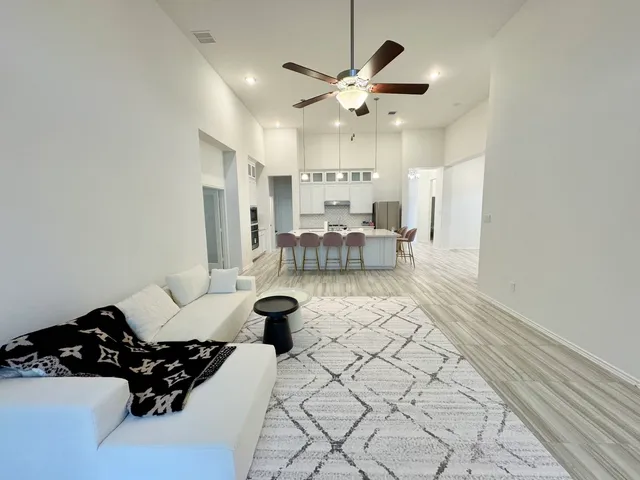 a living room with furniture