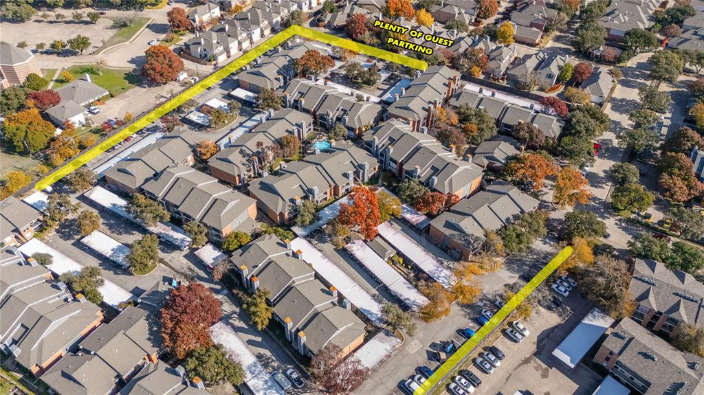 18333 Roehampton Drive, Unit 1117 Dallas, TX 75252 - Photo 12 of 14 an aerial view of a house with a yard and outdoor seating