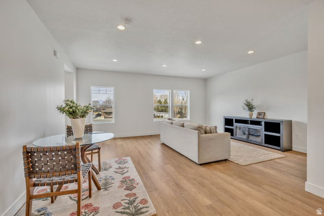 330 East 7635 S Street Sandy, UT 84047 - Photo 5 of 29 Living room featuring light wood-style flooring and recessed lighting