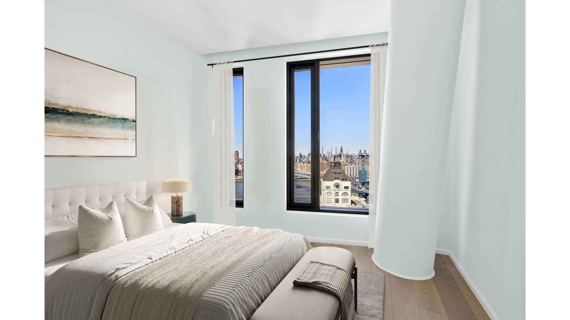 30 Front Street, Unit 19B Brooklyn, NY 11201 - Photo 10 of 36 a bedroom with a bed and a window