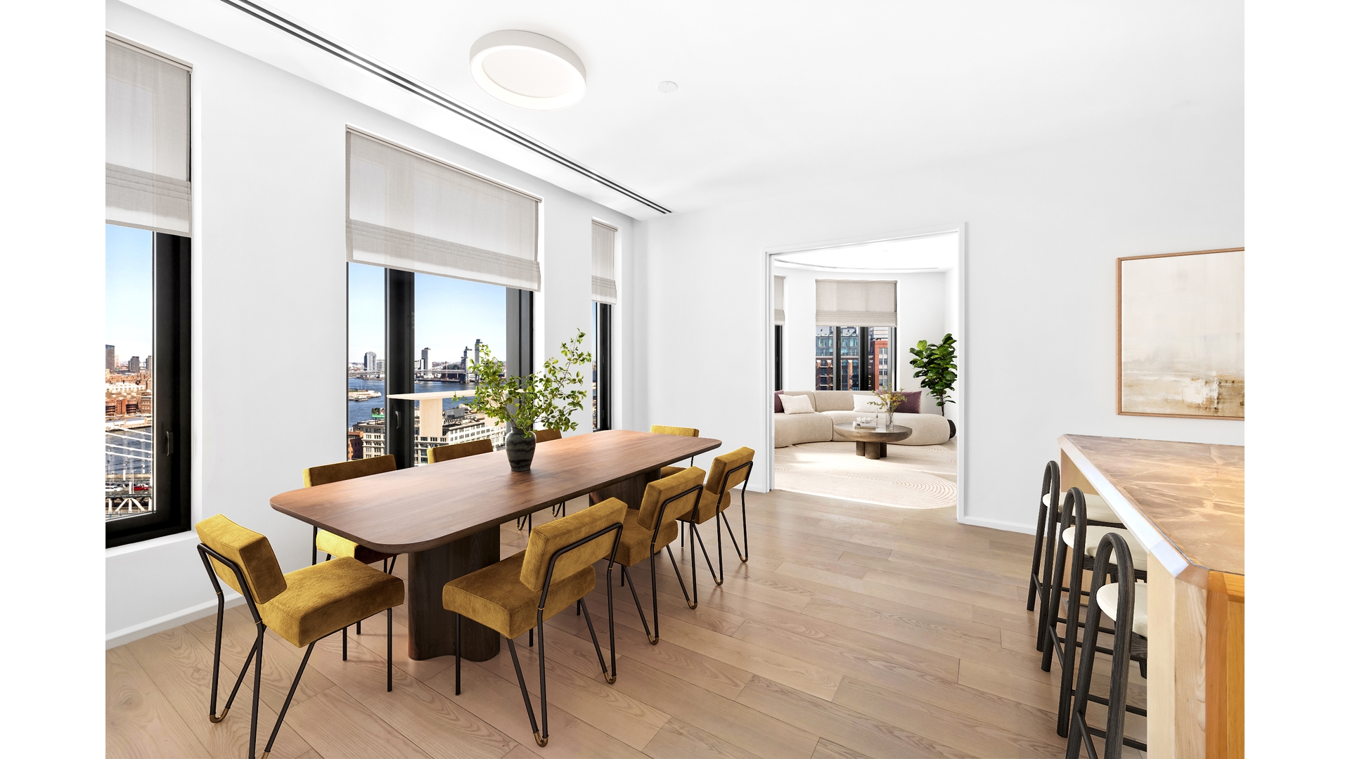 30 Front Street, Unit 19B Brooklyn, NY 11201 - Photo 3 of 36 a view of a dining room with furniture and wooden floor