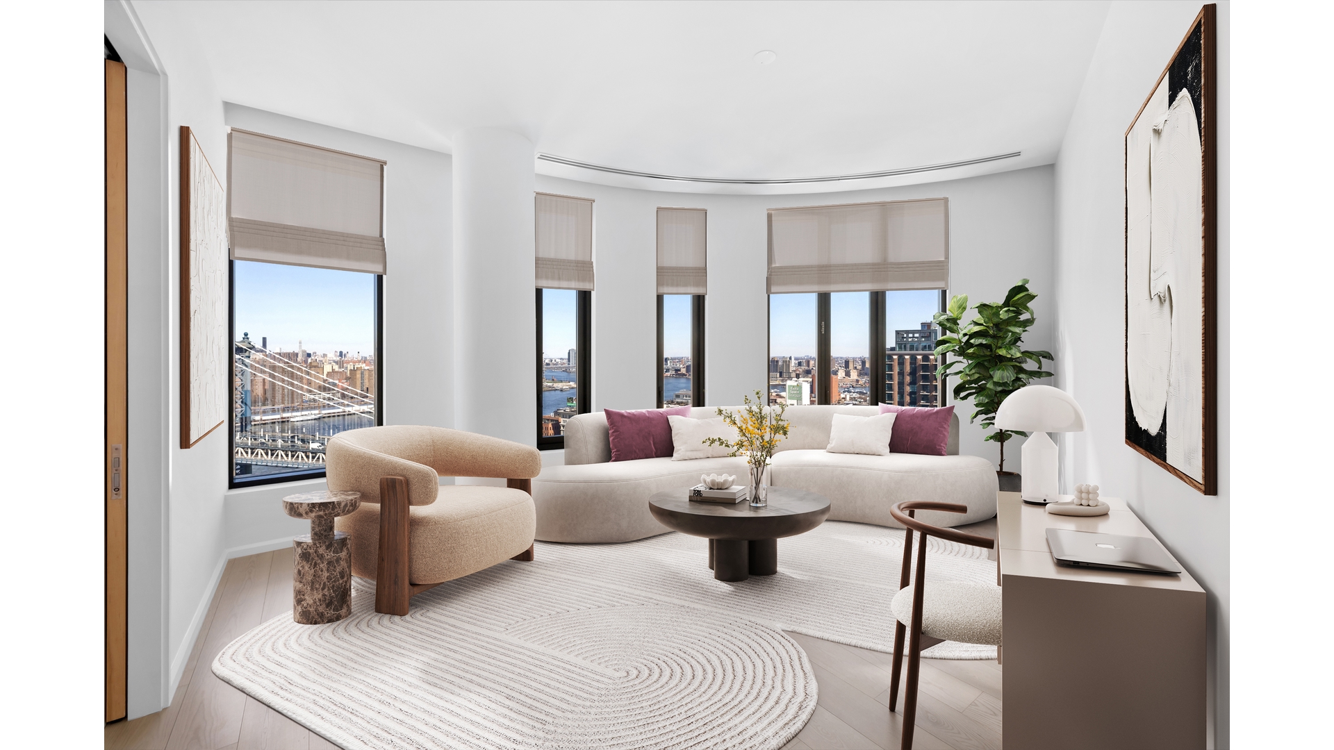 30 Front Street, Unit 19B Brooklyn, NY 11201 - Photo 4 of 36 a living room with furniture and a large window