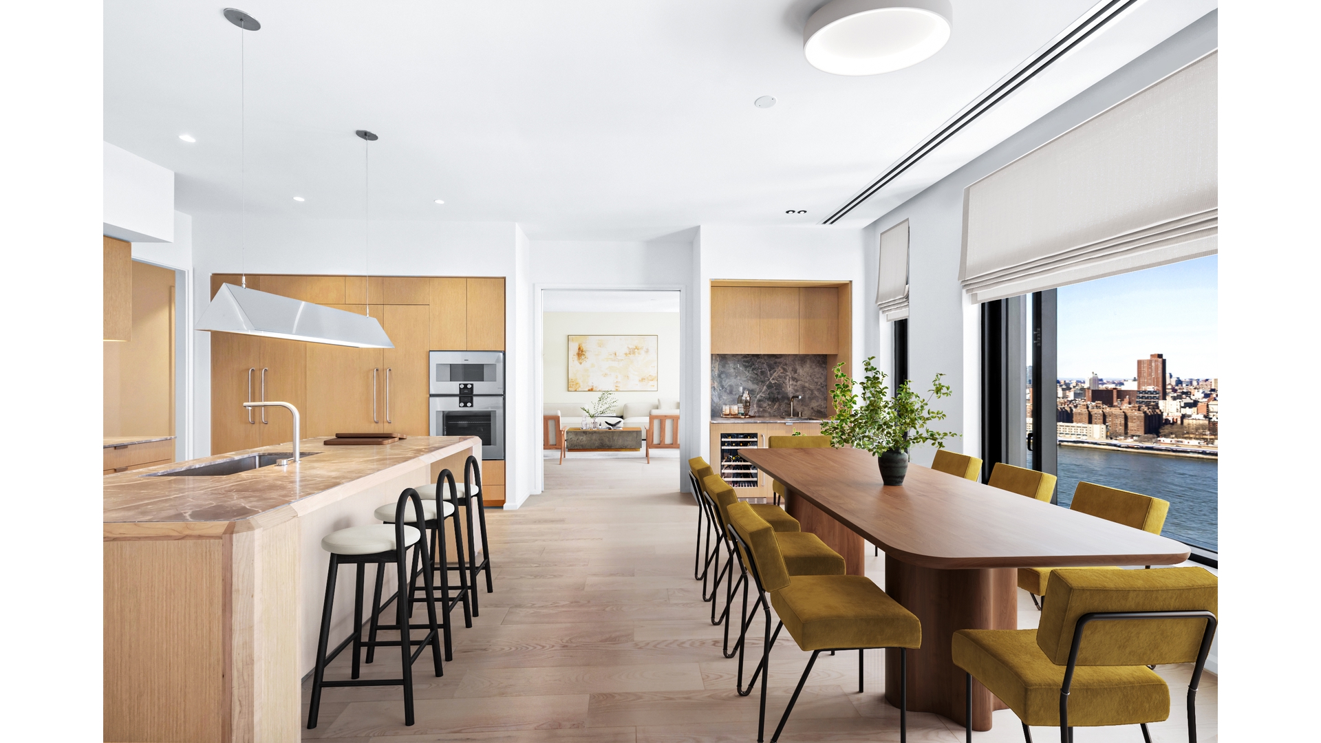 30 Front Street, Unit 19B Brooklyn, NY 11201 - Photo 5 of 36 a view of a dining room with furniture and a potted plant