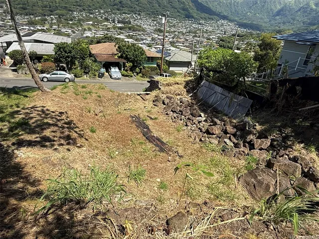 a view of a lake with sitting area