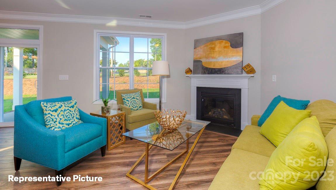 312 Streamwood Road Troutman, NC 28166 - Photo 11 of 39 a living room with furniture and a fireplace